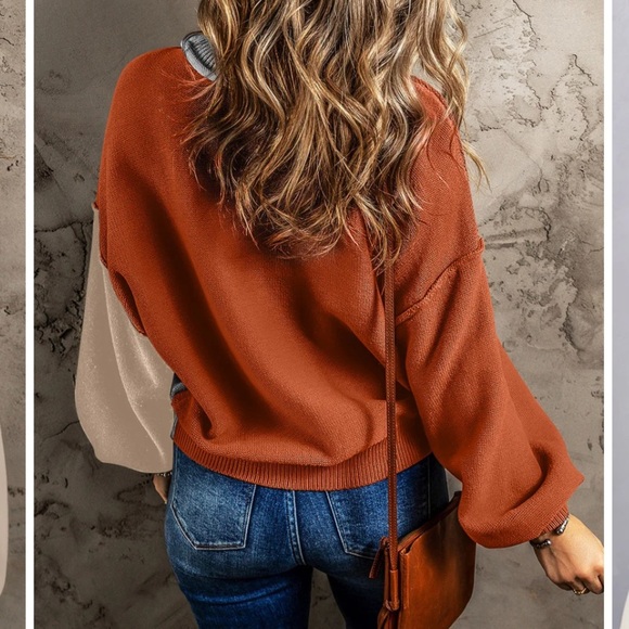 NWT Modshe Fall Colorblock Sweater - Picture 2 of 4